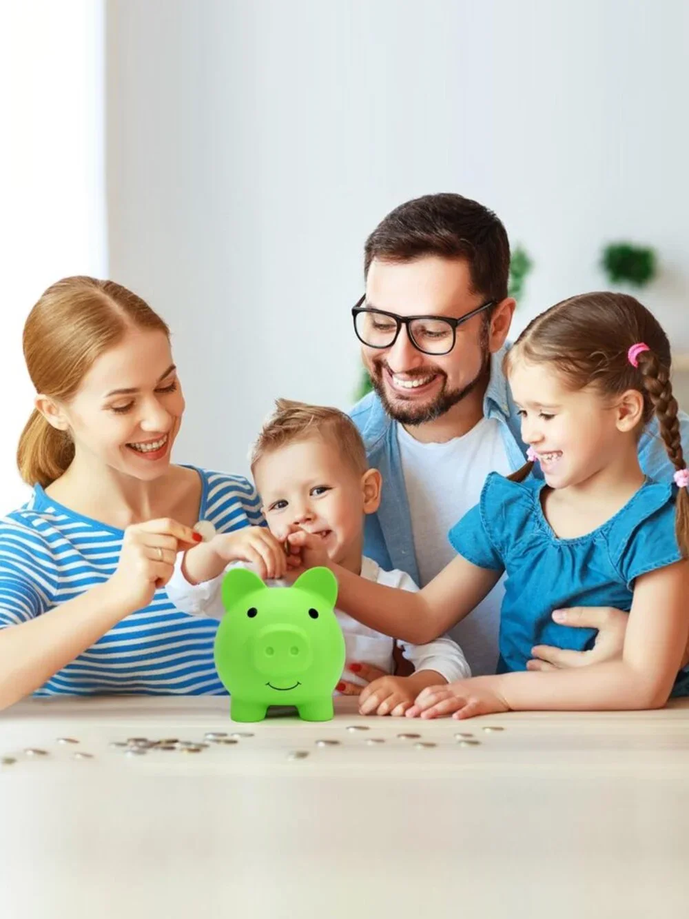 Piggy Bank, Coin Bank for Boys and Girls, Children's Plastic Shatterproof Money